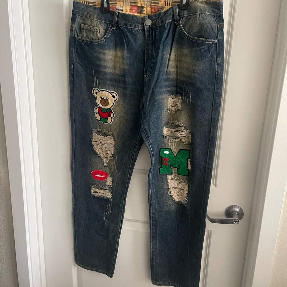 Jeans Distressed Slim Straight